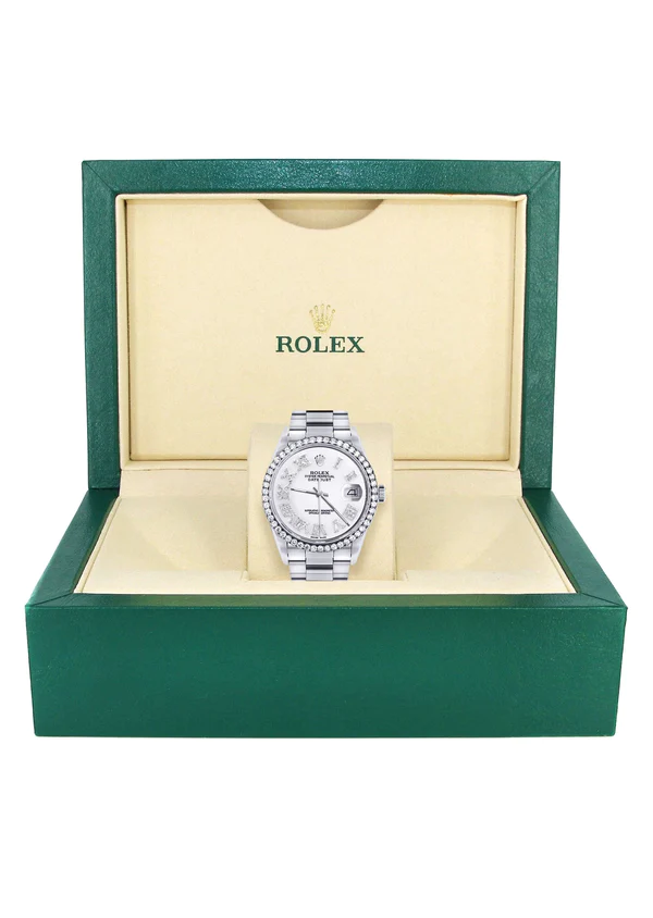Diamond-Mens-Rolex-Datejust-Watch-16200-36Mm-White-Roman-Numeral-Dial-Oyster-Band-7.webp