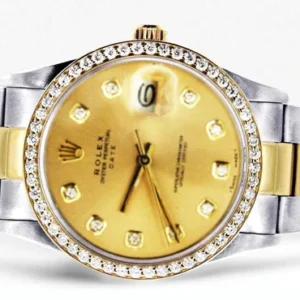 Diamond Rolex Date | Stainless Steel