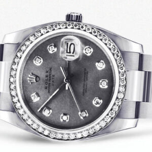 Diamond Rolex Date | Stainless Steel