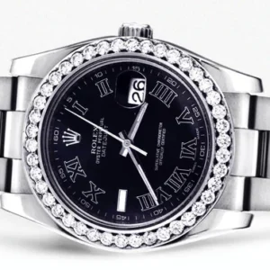 Diamond Rolex Datejust 2 | Stainless Steel | Black Roman Numeral Dial | 41 MM