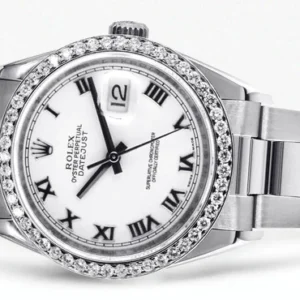 Diamond Rolex Datejust  Stainless Steel  36 Mm