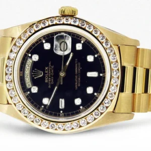 Diamond Rolex Day-Date | 18K Yellow Gold