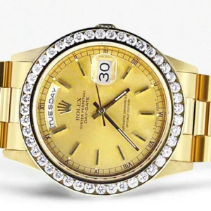 Diamond Rolex Day-Date | 18K Yellow Gold