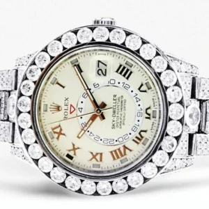 Diamond Rolex Sky Dweller | 18K White Gold | 42 Mm