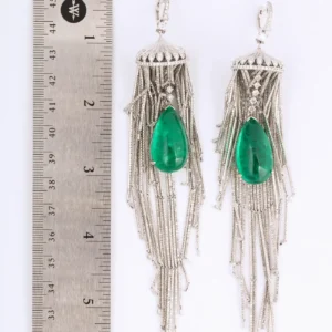 Emerald and Diamond Chandelier Earrings