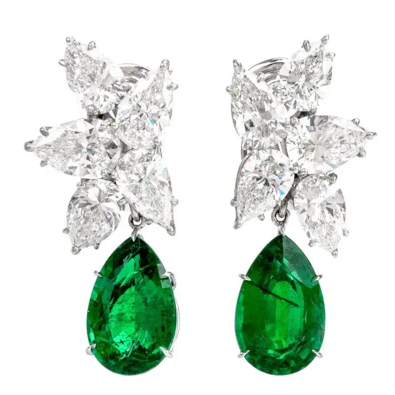 Extraordinary-GIA-Diamond-Emerald-Platinum-Clip-On-Earrings-7.webp