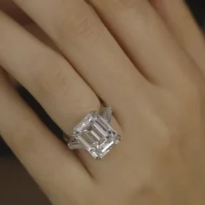 GIA Certified Emerald Cut Diamond Platinum Ring