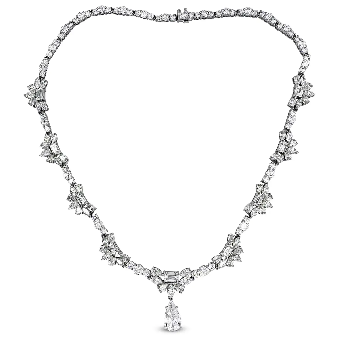 GIA-Certified-Pear-Shape-Drop-Multi-Shape-All-Diamond-Platinum-Necklace-6.webp