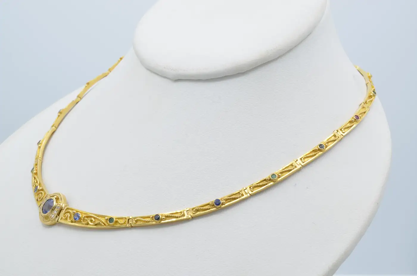 Gold-Greek-Collar-18K-and-Sapphires-Necklace-Articulate-Links-5.webp