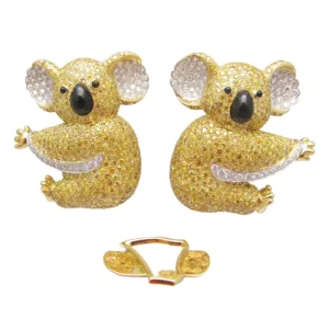 Graff Yellow Diamond Two Koala Bear Detachable Brooch