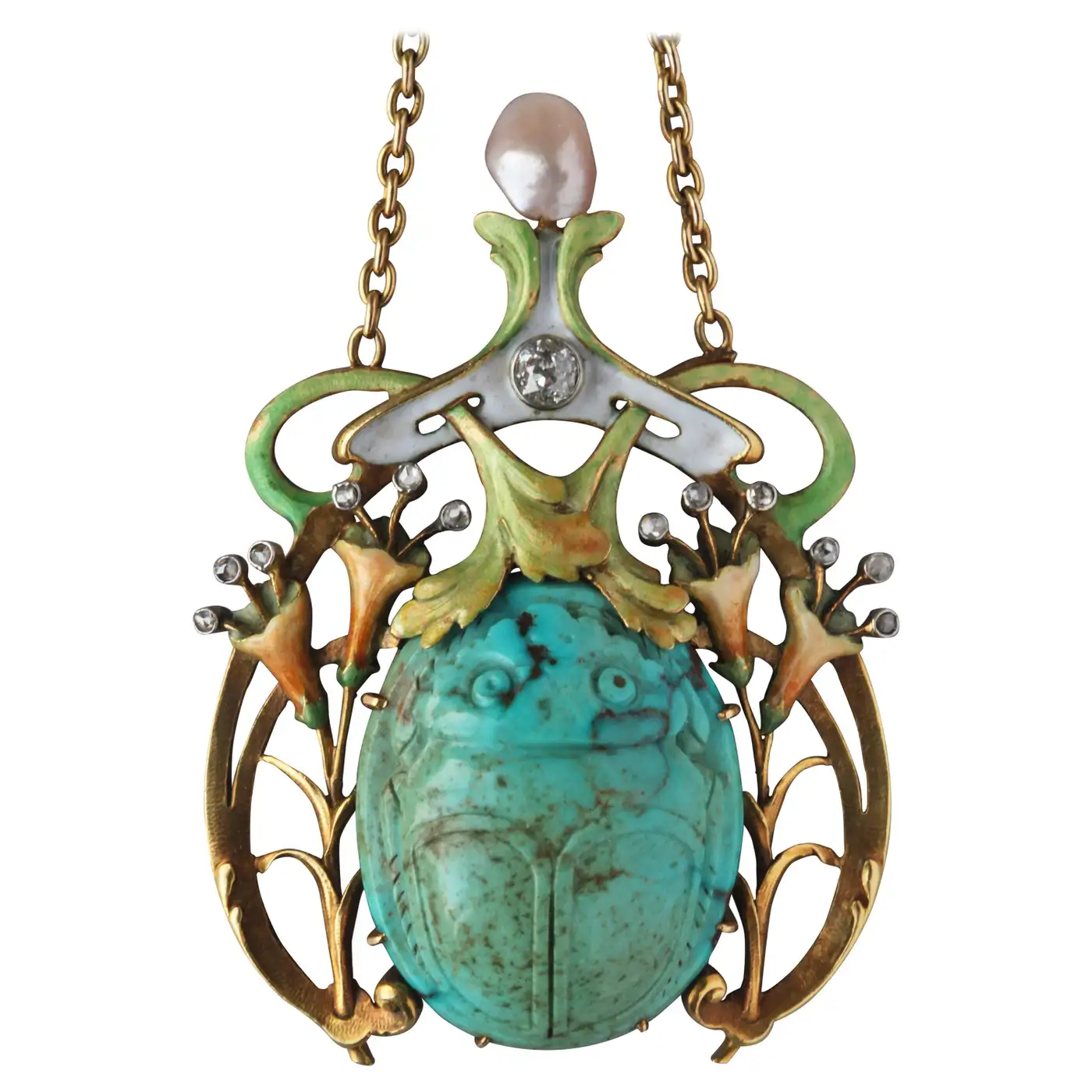 Guillemin-Freres-Fin-de-Siecle-Enamel-Turquoise-Pearl-Diamond-Gold-Necklace-7.webp