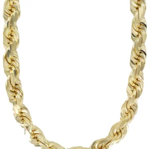 Heavy Solid Gold Rope Link Chain Customizable