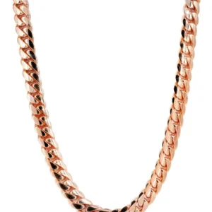 Heavy Solid Rose Gold Miami Cuban Link Chain Customizable (10MM-20MM)