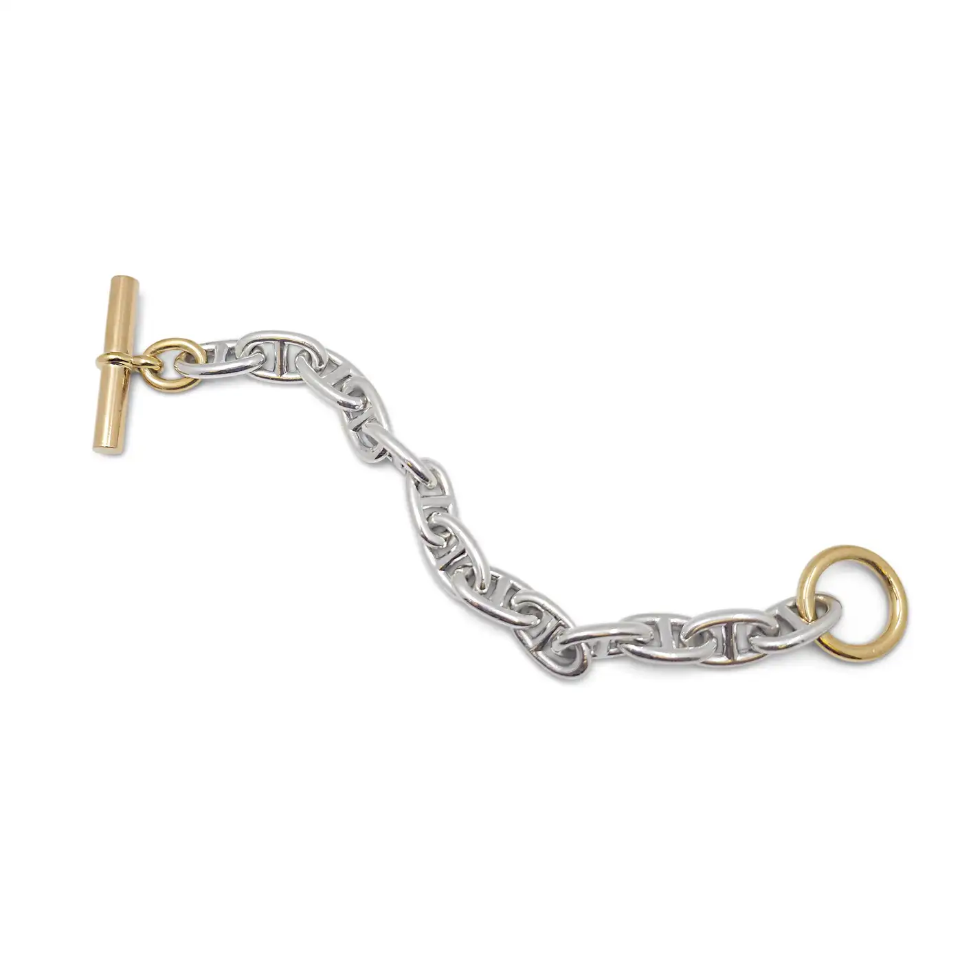 Hermes-Chaine-dAncre-Silver-and-Gold-Bracelet-6.webp