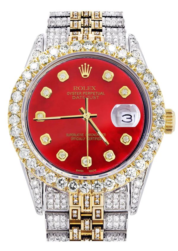 Iced-Out-Rolex-Datejust-36-MM-Two-Tone-10-Carats-of-Diamonds-Red-Diamond-Dial-1.webp