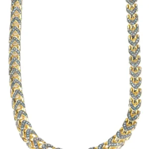 Buy Franco Chain With Blue Diamonds | 20.2 Carats | 6 Mm Width | 24 Inch Length | 107 Grams