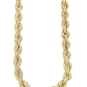 Buy Iced Out Rope Chains Online | 72.92 Carats | 12 Mm Width | 29 Inch Length | 211 Grams
