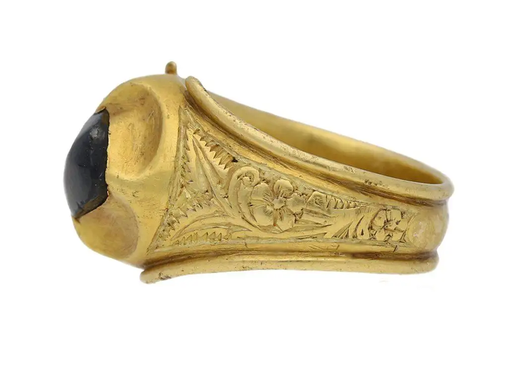 Mediaeval-Duchess-of-Lancaster-Sapphire-Gold-Posy-Ring-4.webp