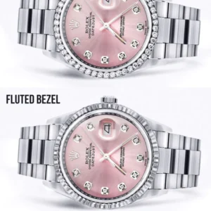 Mens Rolex Datejust Watch 16200 | 36Mm | Pink Dial | Oyster Band