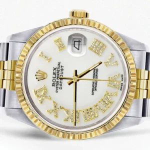 Mens Rolex Datejust Watch 16233 Two Tone | 36Mm | White Roman Dial | Jubilee Band