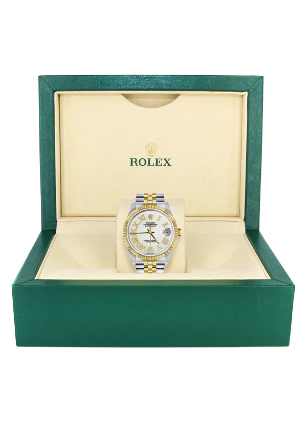 Mens-Rolex-Datejust-Watch-16233-Two-Tone-36Mm-White-Roman-Dial-Jubilee-Band-6.webp