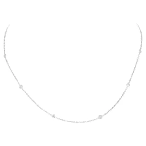 Penny Preville White Gold and Diamond Station Necklace