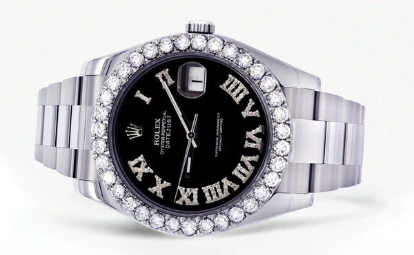 Rolex-Datejust-II-Watch-41-MM-Custom-Black-Roman-Dial-Oyster-Band-2.webp