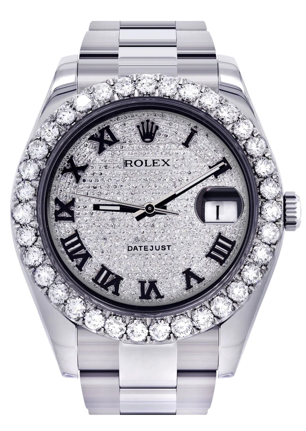 Rolex-Datejust-II-Watch-41-MM-Custom-Diamond-Pave-Roman-Dial-Oyster-Band-1.webp