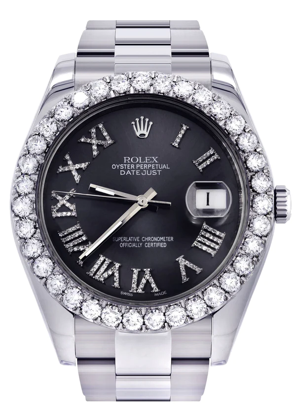 Rolex-Datejust-II-Watch-41-MM-Custom-Grey-Roman-Dial-Oyster-Band-1.webp