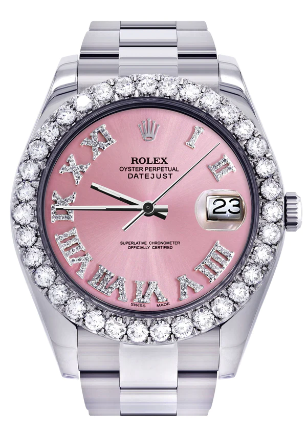 Rolex-Datejust-II-Watch-41-MM-Custom-Pink-Roman-Dial-Oyster-Band-1.webp