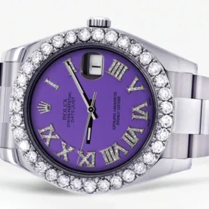 Rolex Datejust II Watch | 41 MM | Custom Purple Roman Dial | Oyster Band