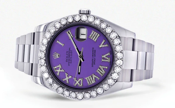 Rolex-Datejust-II-Watch-41-MM-Custom-Purple-Roman-Dial-Oyster-Band-2-1.webp