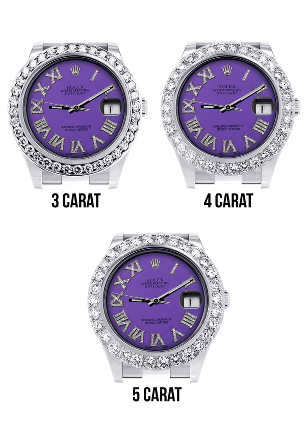 Rolex-Datejust-II-Watch-41-MM-Custom-Purple-Roman-Dial-Oyster-Band-4-1.webp