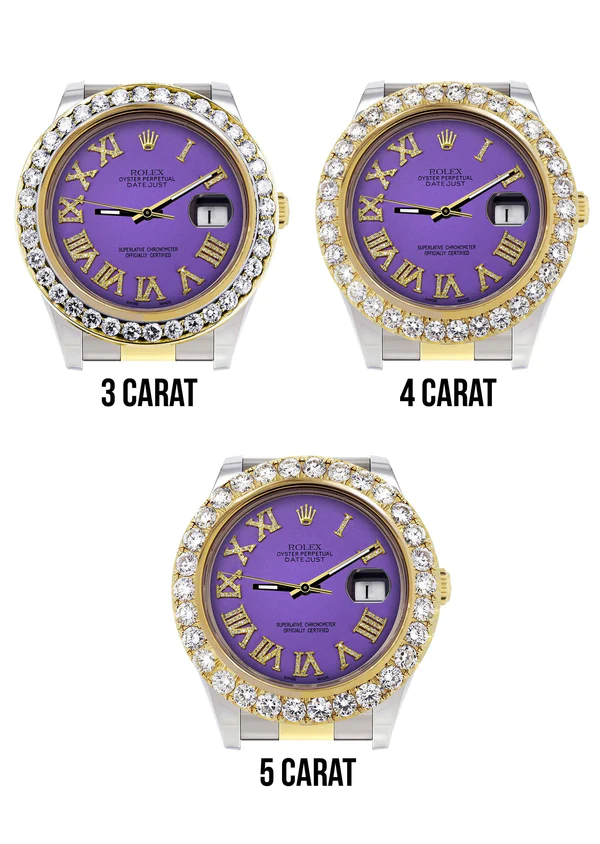 Rolex-Datejust-II-Watch-41-MM-Custom-Purple-Roman-Dial-Oyster-Band-4.webp