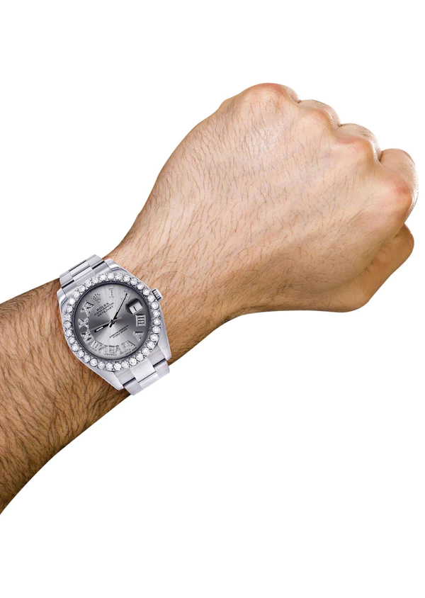 Rolex-Datejust-II-Watch-41-MM-Custom-Silver-Roman-Dial-Oyster-Band-3.webp