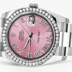 116200 | Rolex Datejust Watch | 36Mm | Pink Roman Dial | Oyster Band