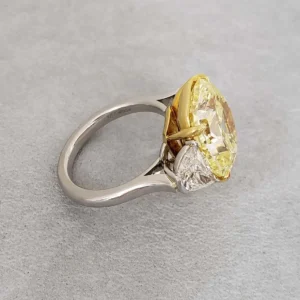 Scarselli 10 Carat Fancy Intense Yellow Internally Flawless Radiant Diamond Ring