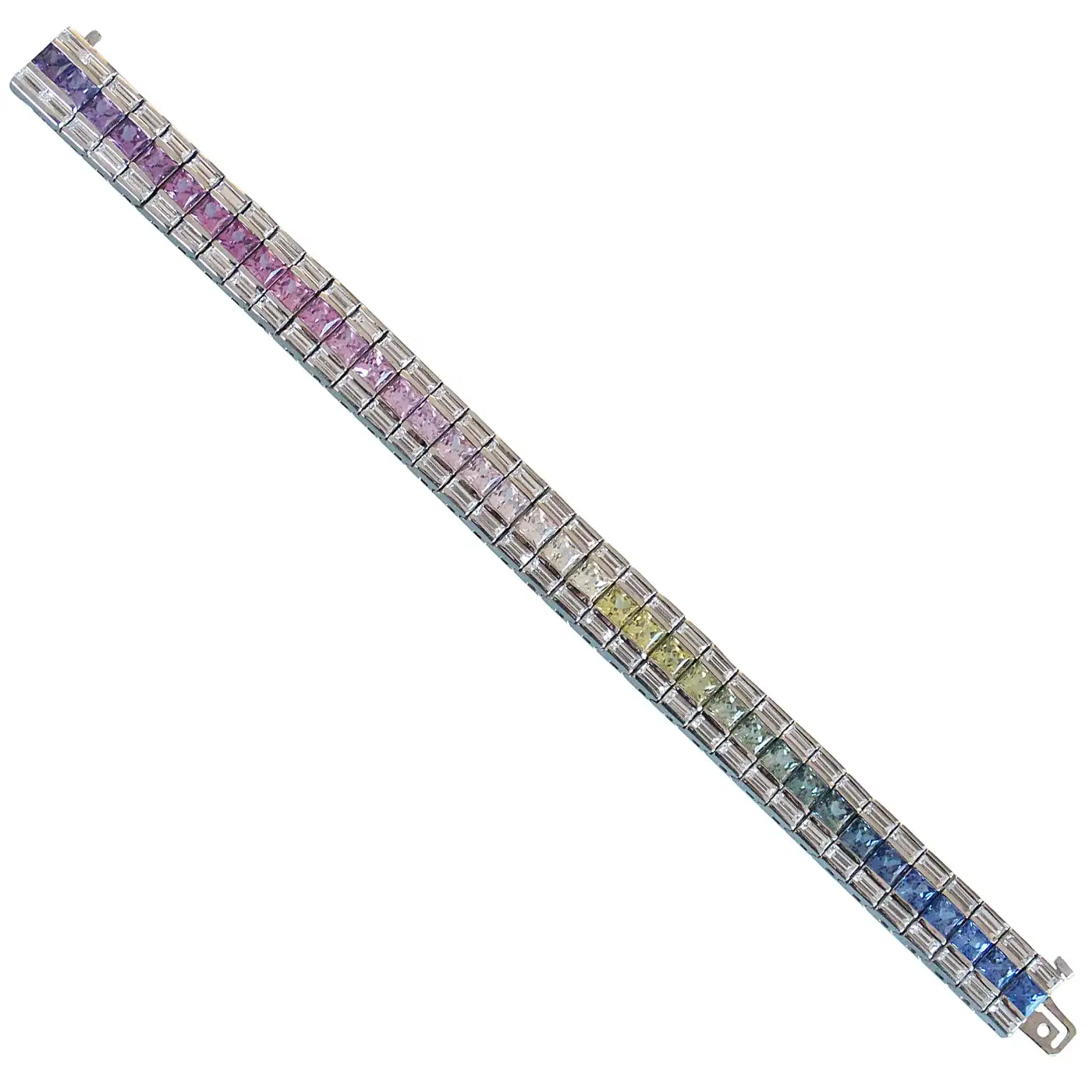 Stunning-Fancy-Rainbow-Sapphire-Platinum-Line-Bracelet-1.webp