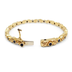 Temple St. Clair Yellow Gold Sapphire Bangle Bracelet