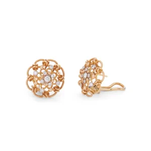 Vintage Yellow Gold and Diamond Earrings