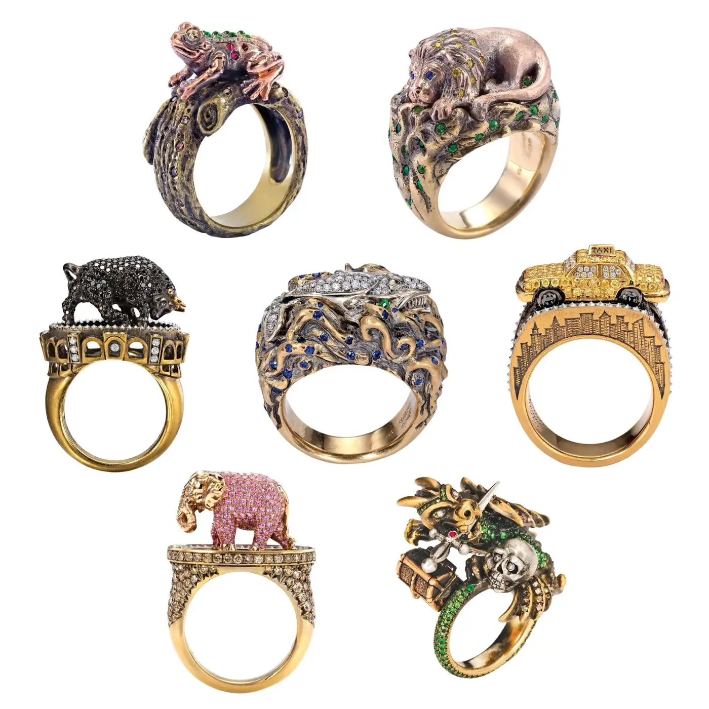 Wendy-Brandes-7-Ring-Diamond-and-Coloured-Gemstone-Animal-Design-Collection-1.webp