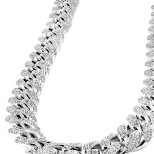 Iced Out Diamond Miami Cuban Link Gold Chain | 10K & 14K White Gold | Customizable (10MM-20MM)