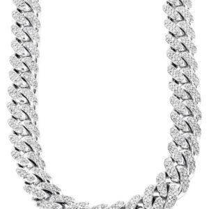 Iced Out Diamond Miami Cuban Link Gold Chain | 10K & 14K White Gold | Customizable (10MM-20MM)