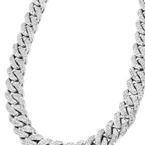 10K Iced Out Diamond Miami Cuban Link Chain | White Gold Chain ( 5MM-8.5MM )