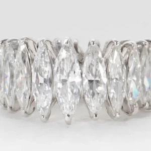 Wide Marquise Diamond Eternity Band Set in Platinum