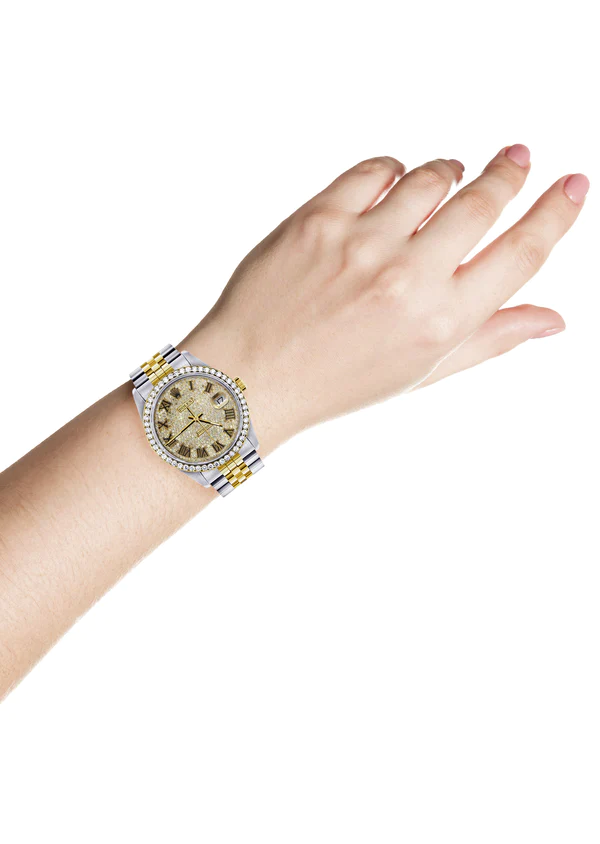 Womens-Gold-Rolex-Watch-16233-36MM-Full-Diamond-Roman-Dial-Jubilee-Band-4.webp