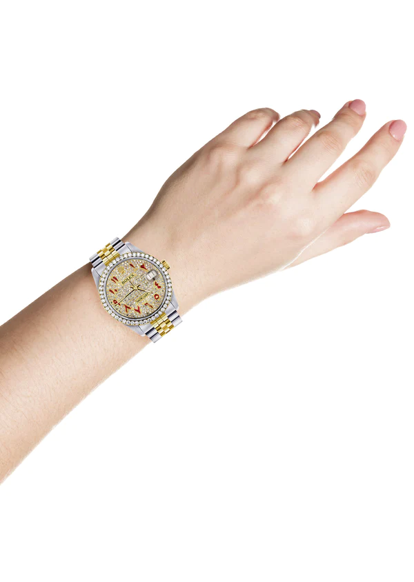 Womens-Gold-Rolex-Watch-16233-36Mm-Custom-Red-Arabic-Full-Diamond-Dial-Jubilee-Band-4.webp