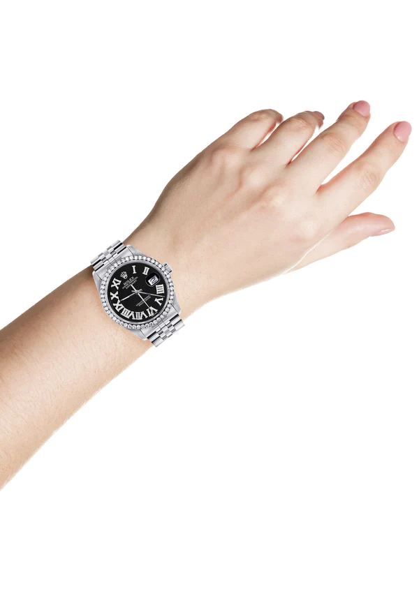 Womens-Rolex-Datejust-Watch-16200-36Mm-Black-Roman-Numeral-Dial-Jubilee-Band-4.webp