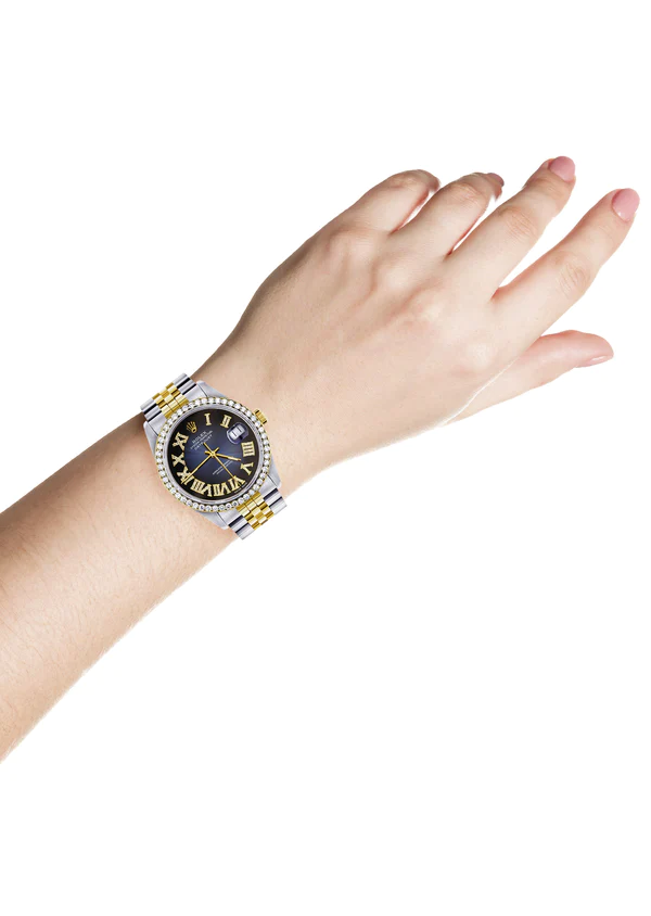 Womens-Rolex-Datejust-Watch-16233-36Mm-Blue-Black-Roman-Dial-Jubilee-Band-4.webp