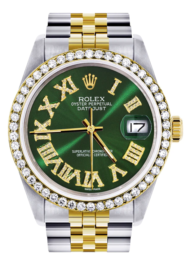 Womens-Rolex-Datejust-Watch-16233-36Mm-Green-Roman-Dial-Jubilee-Band-1.webp